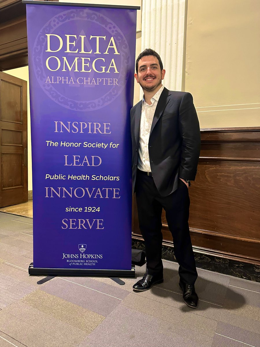 pabloperezc's tweet photo. Honored to be inducted into the Delta Omega Alpha Chapter at @JohnsHopkinsSPH. This society recognizes the top 10% of graduates! Excited to bridge gaps between public health and thoracic surgery! ππ«
#deltaalpha #publichealth #hopkins https://t.co/m2pfjxiYRd
