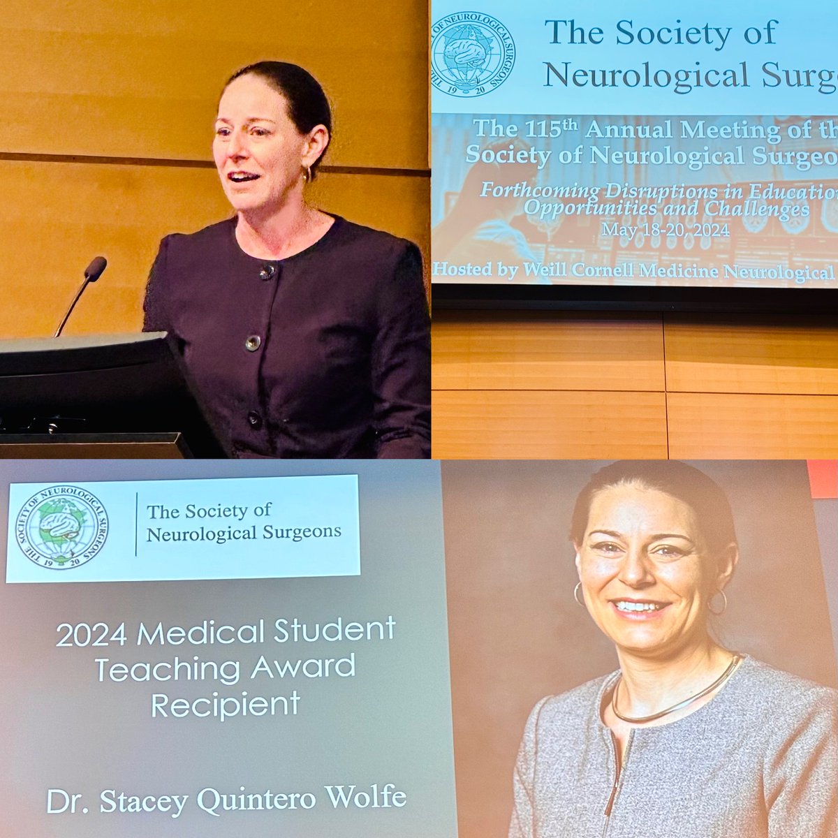 Society of Neurological Surgeons (@sns_neurosurg) on Twitter photo Congratulations to Dr. Stacey Quintero Wolfe on being recognized for her steadfast commitment to neurosurgical & medical education in receiving the <a href="/SNS_Neurosurg/">Society of Neurological Surgeons</a> 2024 Medical Student Teaching Award! <a href="/wakeforestmed/">Wake Forest University School of Medicine</a> <a href="/AtriumHealth/">Atrium Health</a> <a href="/advocatehealth/">Advocate Health Care</a> Congratulations to Dr. Stacey Quintero Wolfe on being recognized for her steadfast commitment to neurosurgical & medical education in receiving the <a href="/SNS_Neurosurg/">Society of Neurological Surgeons</a> 2024 Medical Student Teaching Award! <a href="/wakeforestmed/">Wake Forest University School of Medicine</a> <a href="/AtriumHealth/">Atrium Health</a> <a href="/advocatehealth/">Advocate Health Care</a>