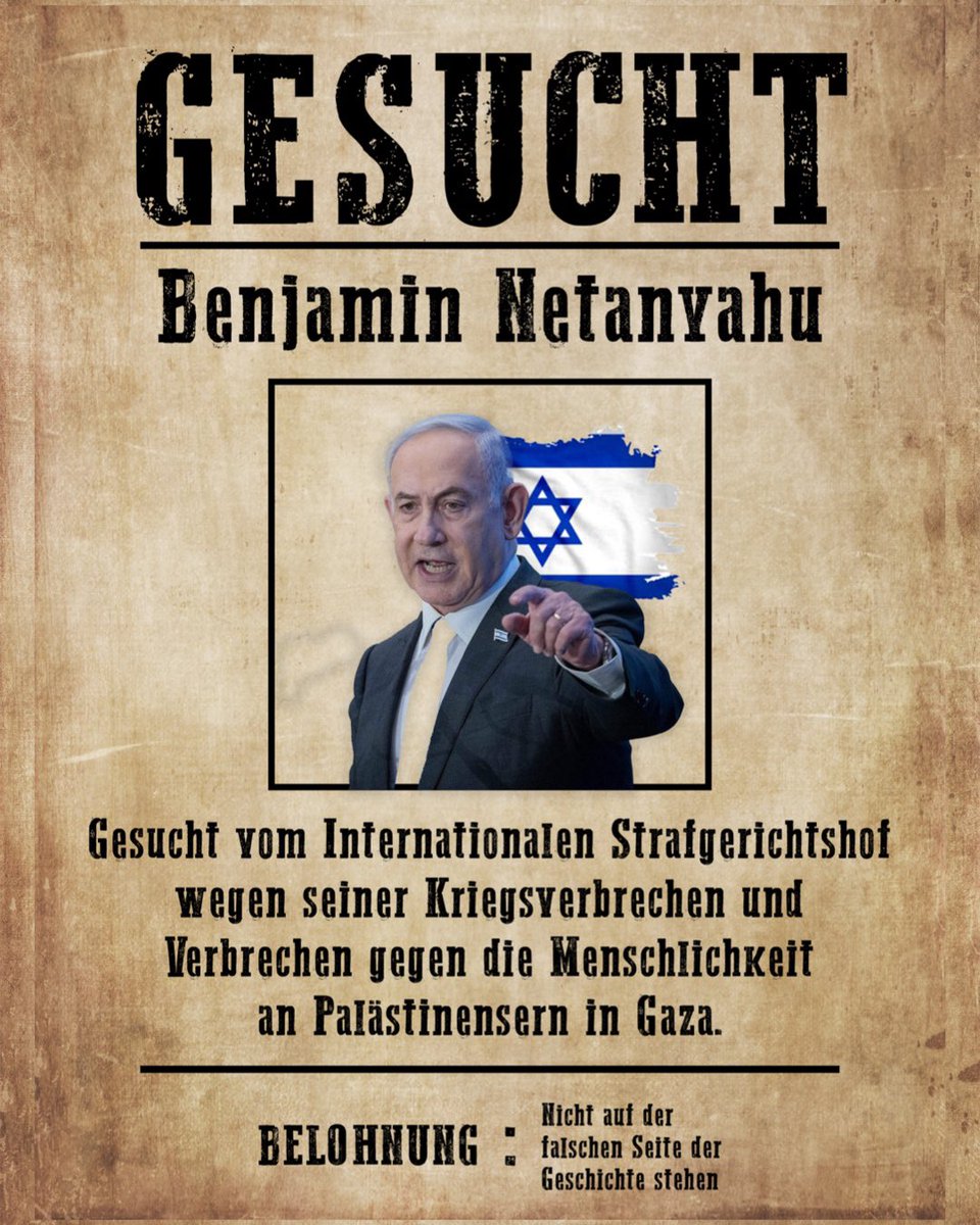 Netanyahu ist nun ein gesuchter Verbrecher. Netanyahu ist ein gesuchter Kriegsverbrecher. Israels Regierungsoberhaupt wird gesucht wegen Verbrechen gegen die Menschlichkeit in Gaza. Der israelische Premierminister wird vom Internationalen Gerichtshof wegen der Verbrechen seines