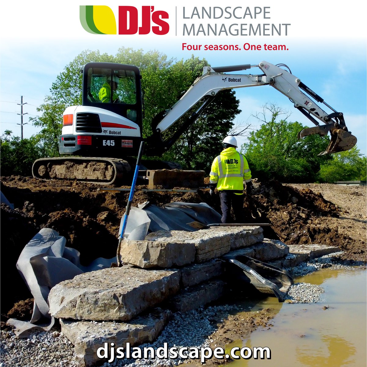 #TeamDJ down in #Kalamazoo tackling a massive retaining wall down at #WesternMichiganUniversity! Want to join the team? djslandscape.com/careers

#hardscapelife