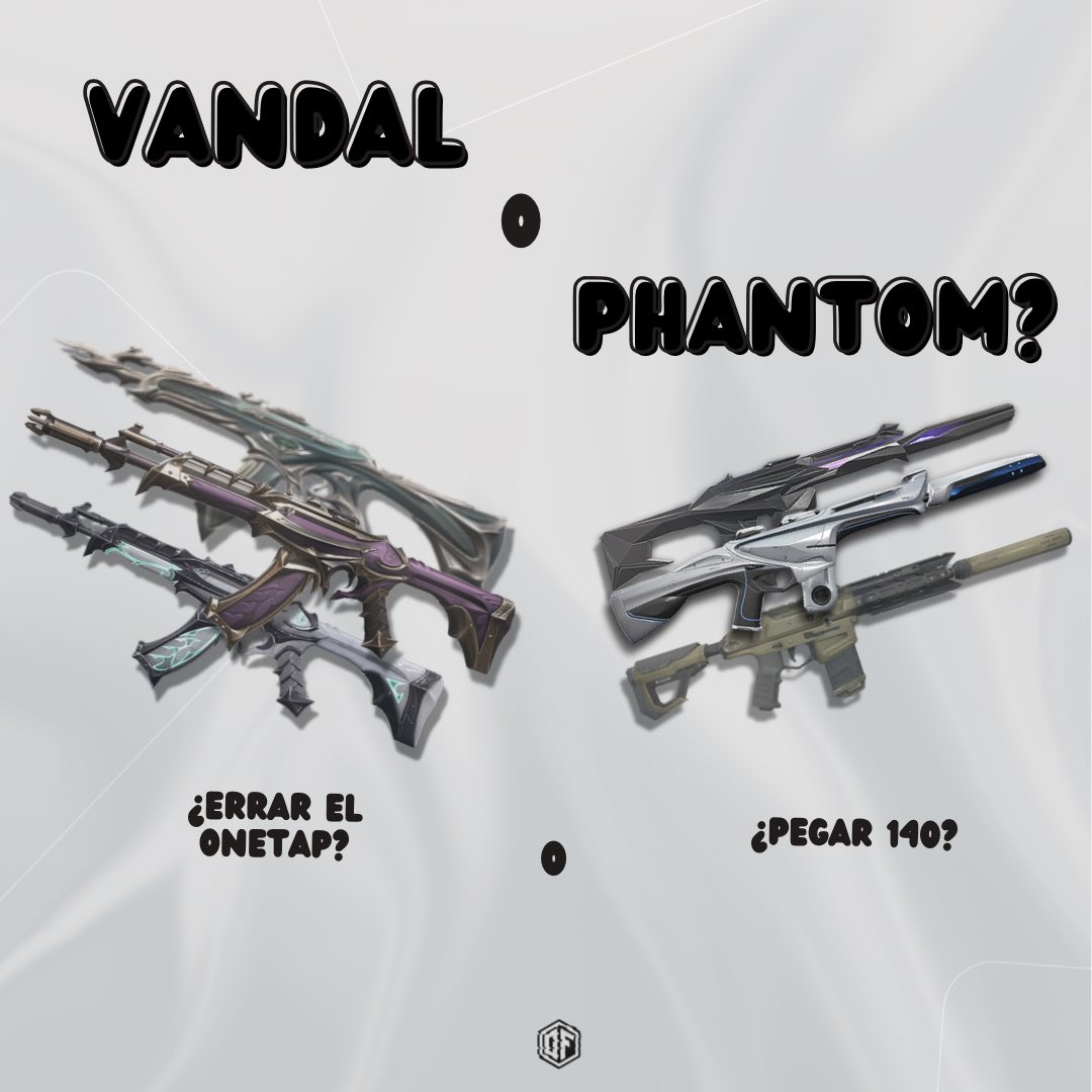 Un debate para nada nuevo pero igual de emocionante cada vez, ¿vandal o phantom? 

Pronto les vamos a traer la opinión de nuestra escuadra de VALORANT 👀

🤍 #SomosFamilia #SomosONA 🖤