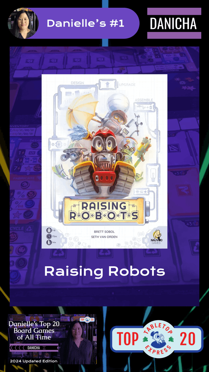 Danielle (DaniCha) (@danichaplays) on Twitter photo In case you missed it in my Top 20 boardgames of all time video with <a href="/thettexpress/">Tabletop Express - Live Call-In Show bi-monthly</a> , my #1 game is Raising Robots! I had plenty of new games on this year’s list: youtube.com/live/jnsdjmlON… In case you missed it in my Top 20 boardgames of all time video with <a href="/thettexpress/">Tabletop Express - Live Call-In Show bi-monthly</a> , my #1 game is Raising Robots! I had plenty of new games on this year’s list: youtube.com/live/jnsdjmlON…