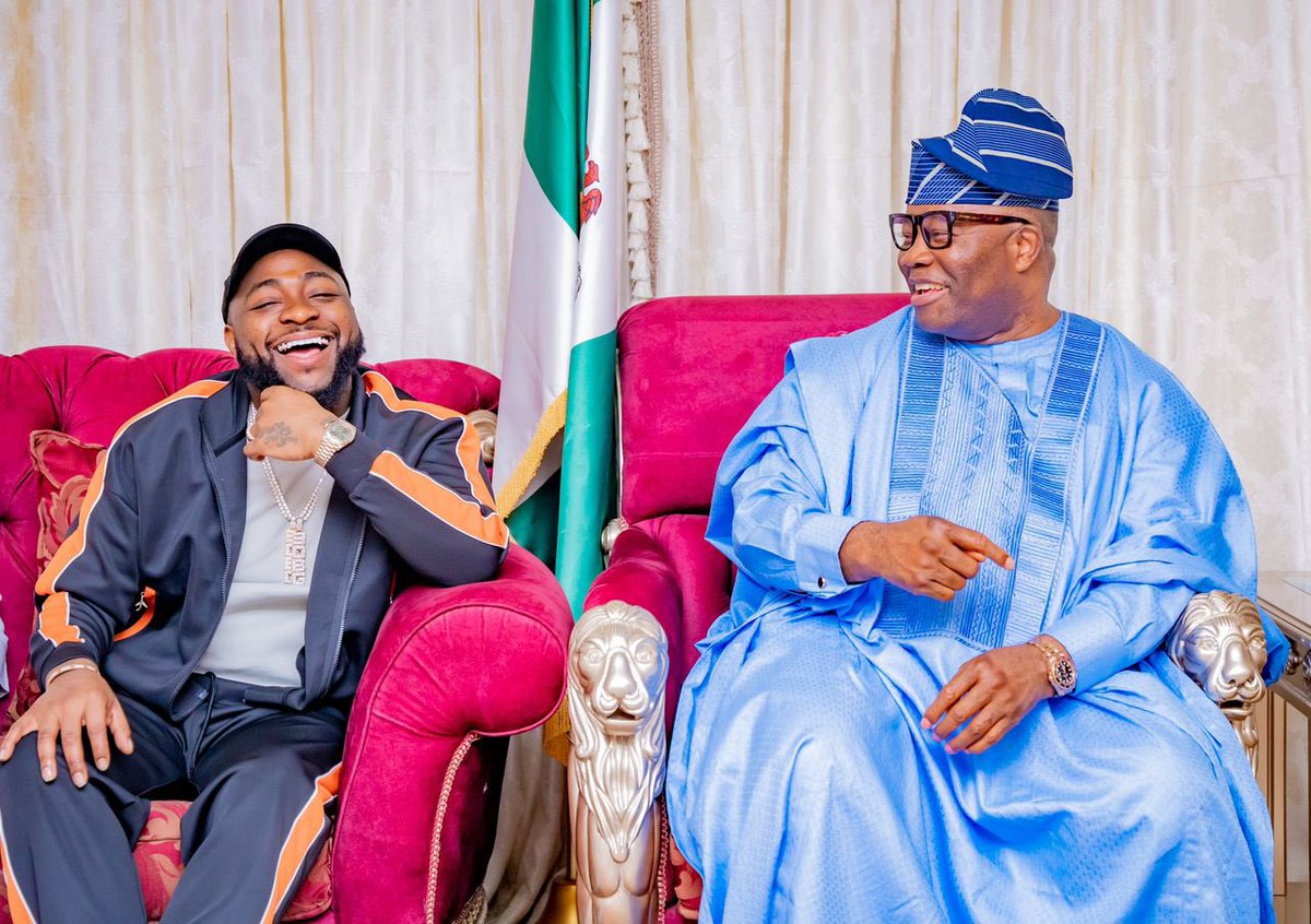 JUST IN: Davido pays a visit to the Senate President of Nigeria and Former Governor of Akwa Ibom State, Senator Godswill Akpabio in Abuja.