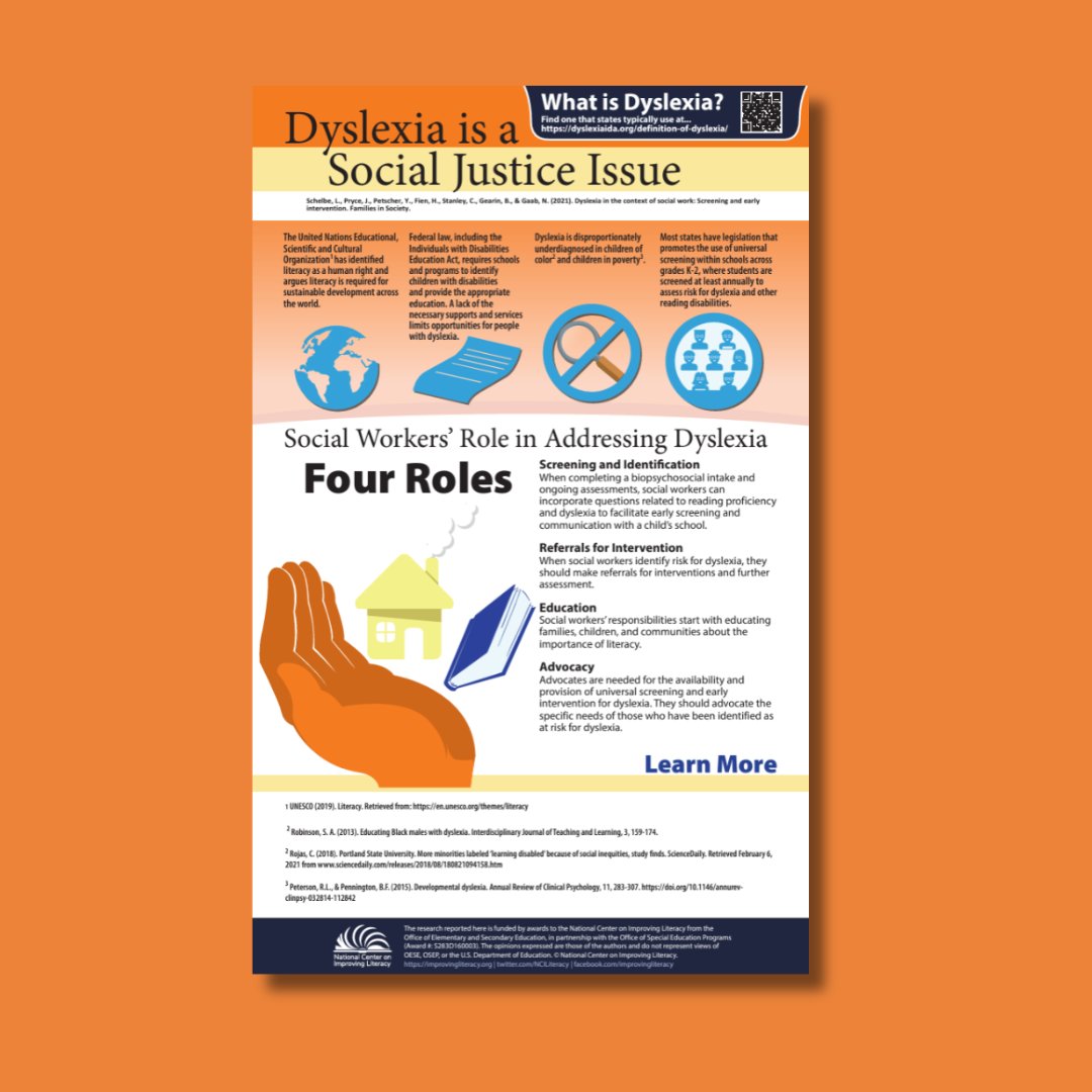 TheFCRR's tweet image. In a new article @LSS_SocialWrkr, @JessPryce, @yaacovp, @FienHank, @ctstanley800, @brian_gearin, and @GaabLab describe dyslexia, early screening, and interventions; dyslexia as a social justice issue; and social workers’ roles in addressing dyslexia. bit.ly/3pHSVYo