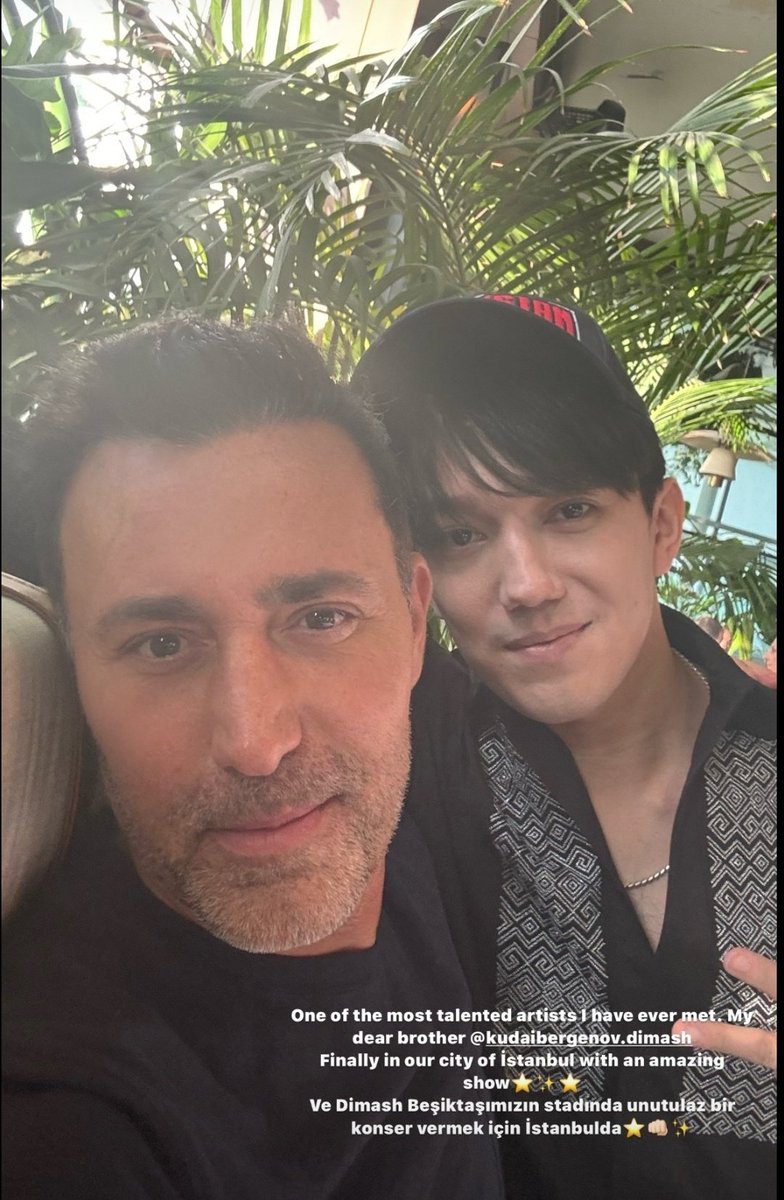 240520 Mustafa Sandal Instagram Hikaye Güncellemesi Dimash ile ♥️

"Ve Dimash Beşiktaşımızın stadında unutulmaz bir konser vermek için İstanbul'da"

#DimashQudaibergen #Dimash 
#MustafaSandal #Beşiktaş #Konser