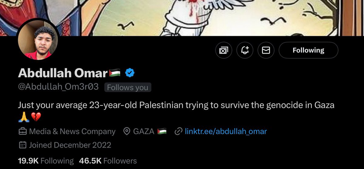 Abdullah’s acc ( @Abdullah_Om3r03 ) has been hidden by the algorithm and I’m requesting you all to reshare his acc and gofundme! And follow him for frequent updates on his life 🙏 > gofund.me/0f5137ad