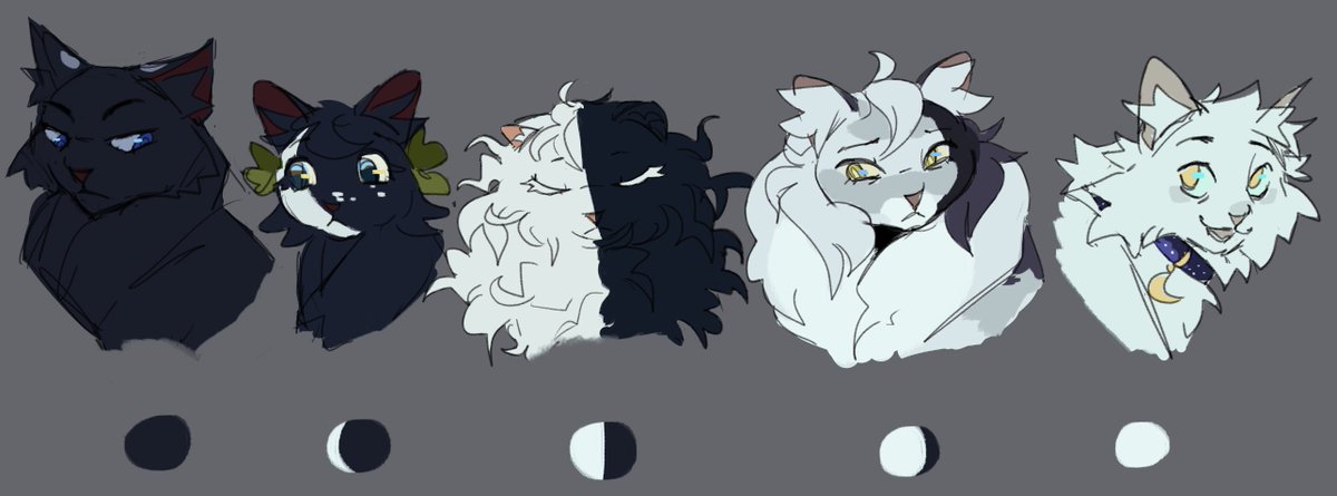 finally sketched my rendition of moonpaw...welcome to the moon phase cats 🌑 Moon Shadow 🌘 Moonpaw 🌗 Half Moon 🌖 Moonflower 🌕 Harveymoon #warriorcats