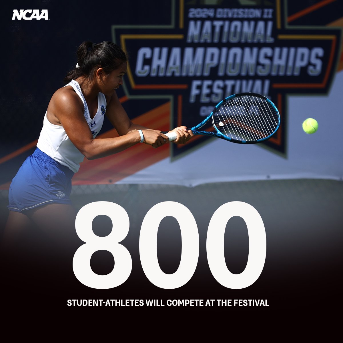 #D2Festival Festival is here! 🎉 📍Orlando @NCAADII | on.ncaa.com/diifest24 Festival by the numbers ⤵️ The festival will feature championships in six sports: men's and women's golf, women's lacrosse, softball and men's and women's tennis. Six winners of the Elite 90 award,