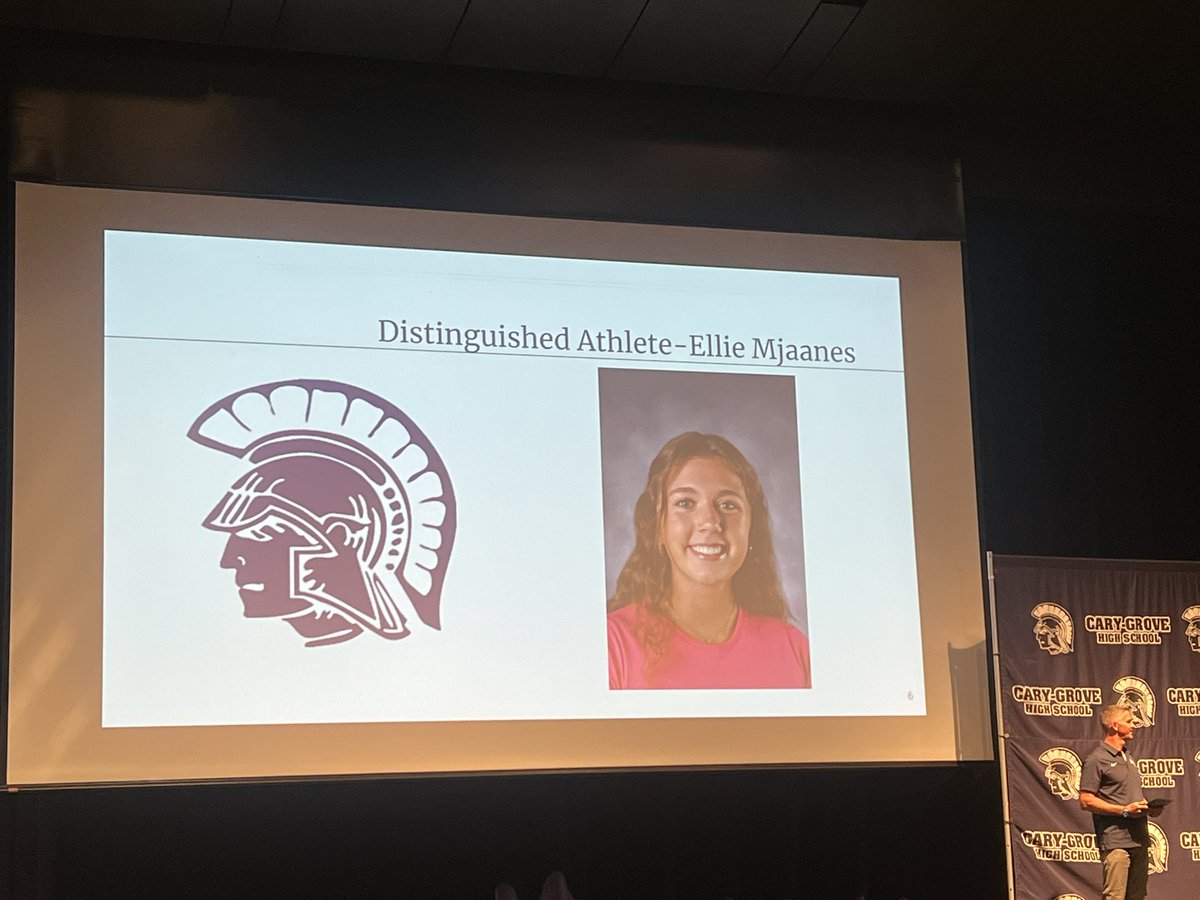 I'm very grateful to have been one of two student-athletes honored with the distinguished athlete award this morning. An award for outstanding teamwork, discipline, and leadership. Thank you for recognizing me <a href="/AthleticsCG/">C-G Athletics</a> !! 
<a href="/CaryGroveGBB/">CG Girls Basketball</a> <a href="/CGHSTennis/">Cary-Grove Trojan Tennis</a>