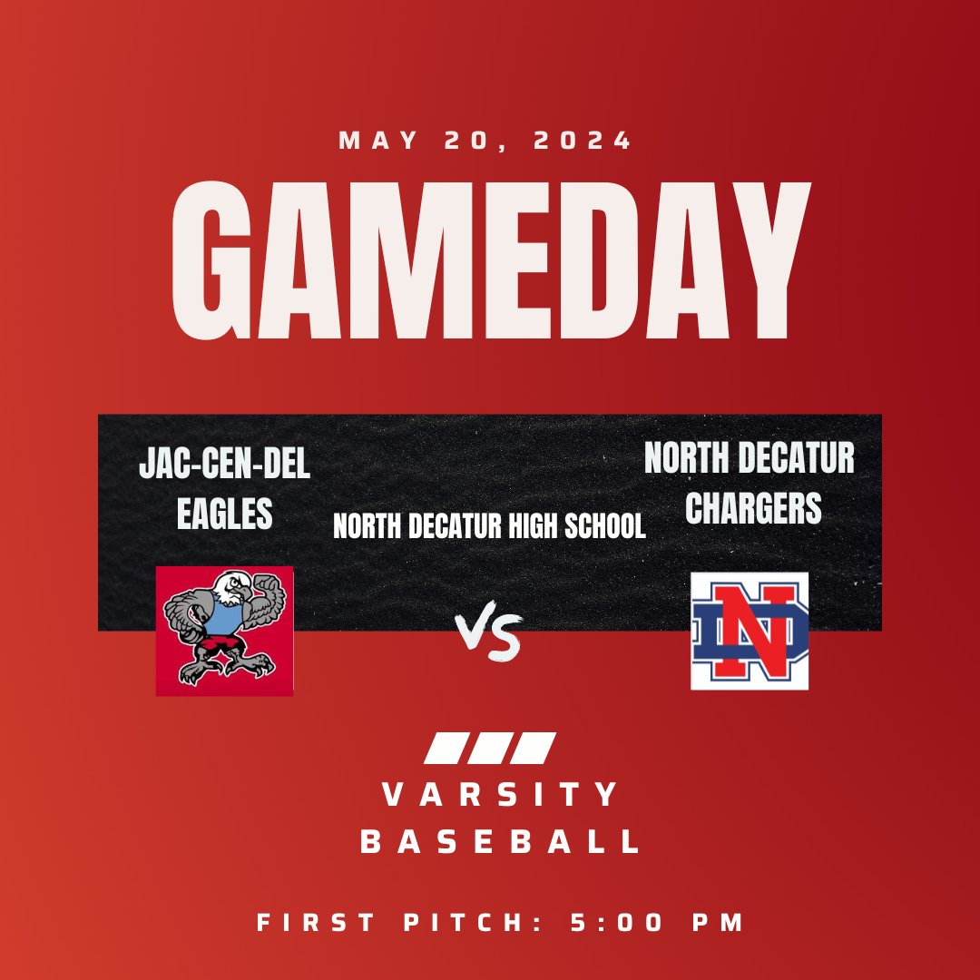 JCDBaseball's tweet image. Tonight is our last regular season game @NDChargers. First pitch at 5:00 PM!