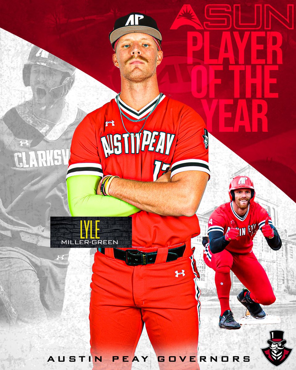 🔴The first to do it for the Govs! 🔴

THE 𝟐𝟎𝟐𝟒 #𝐀𝐒𝐔𝐍𝐁𝐒𝐁 𝐏𝐥𝐚𝐲𝐞𝐫 𝐨𝐟 𝐭𝐡𝐞 𝐘𝐞𝐚𝐫 goes to.... ⚾️⬇️
Lyle Miller-Green, <a href="/GovsBSB/">Austin Peay Baseball</a>

📰 | asunsports.org/news/2024/5/19…

#ASUNBuilt | #LetsGoPeay