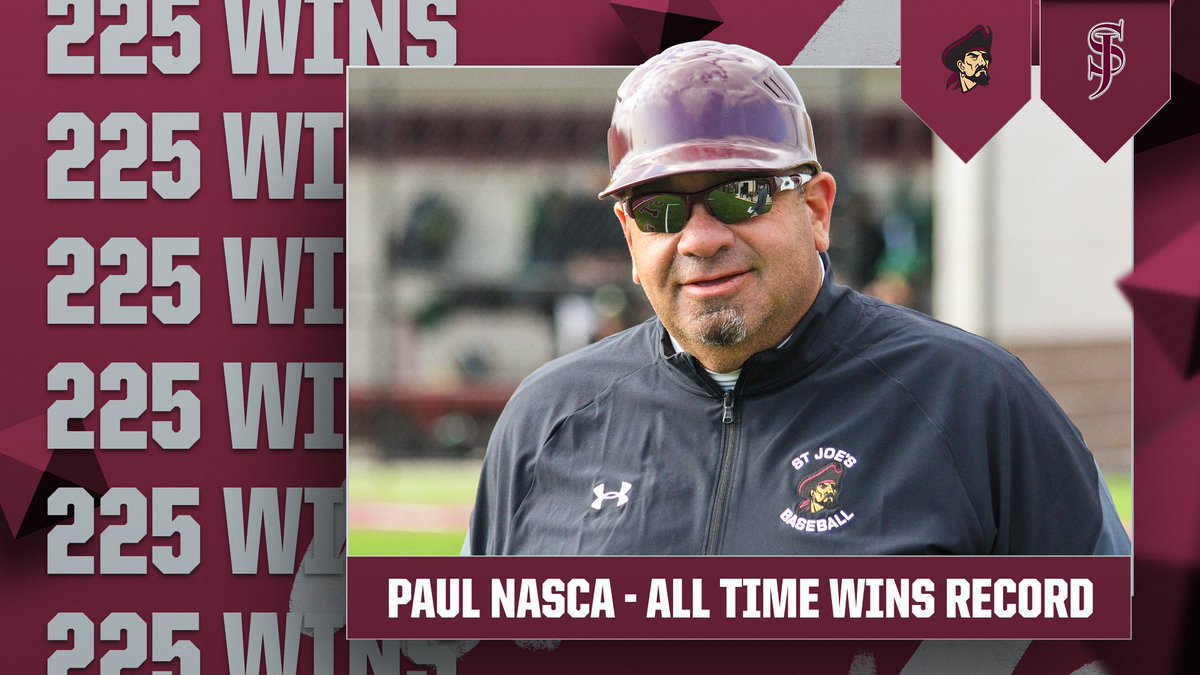 Congratulations to Head Coach Paul Nasca '86, who recently achieved his 225th coaching win, becoming the all-time wins leader in St. Joe's baseball history by surpassing Rick Mariano. Since taking over in 2011, Coach Nasca has led the team to 7 regular season titles, 4 Georgetown