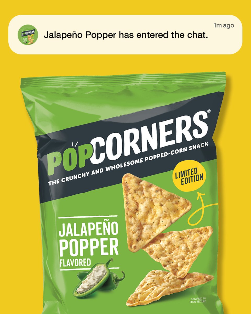Welcome to the group chat, PopCorners Jalapeño Popper 🫶
