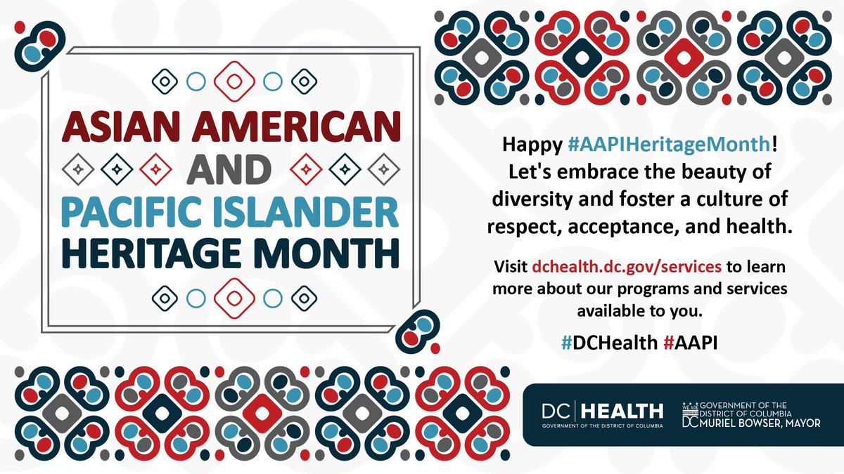 May is #AAPIHeritageMonth! Let's celebrate the rich cultures, traditions, and contributions of Asian Americans and Pacific Islanders to our society. Did you know that in DC, the AAPI community represents 3.6% of the population?