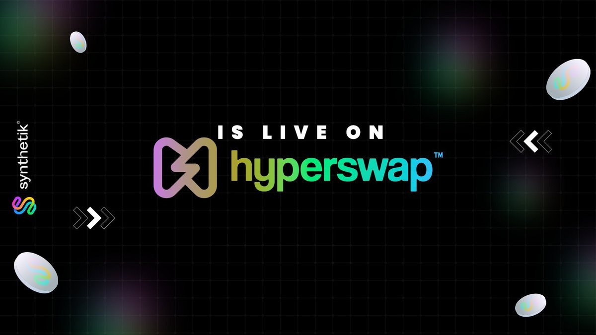 SynthetikAI's tweet photo. #WeAreOn HyperSwap now!

$STK is listed on Hyperswap, @AreonNetwork decentralized exchange. 

Buy STK here: https://t.co/vKg3bOdQlN

#SynthetikAI #NFT #DEX