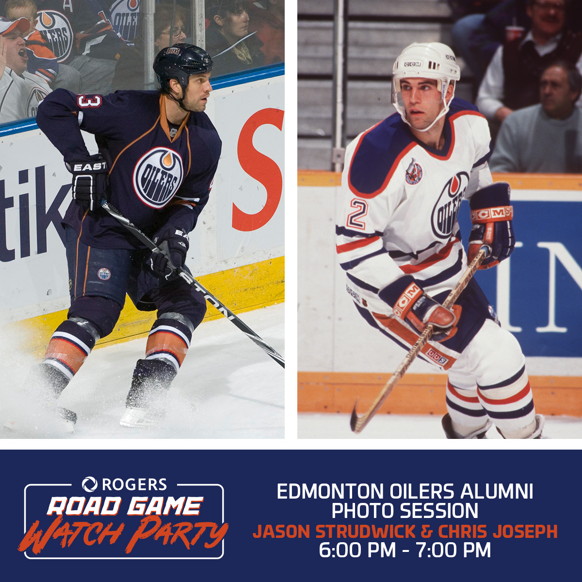 📷️ ALUMNI UPDATE!! 📷️ ⁠ @EdmontonOilers alumni Jason Strudwick & Chris Joseph will be taking photos with fans at tonight's @Rogers Road Game Watch Party!⁠