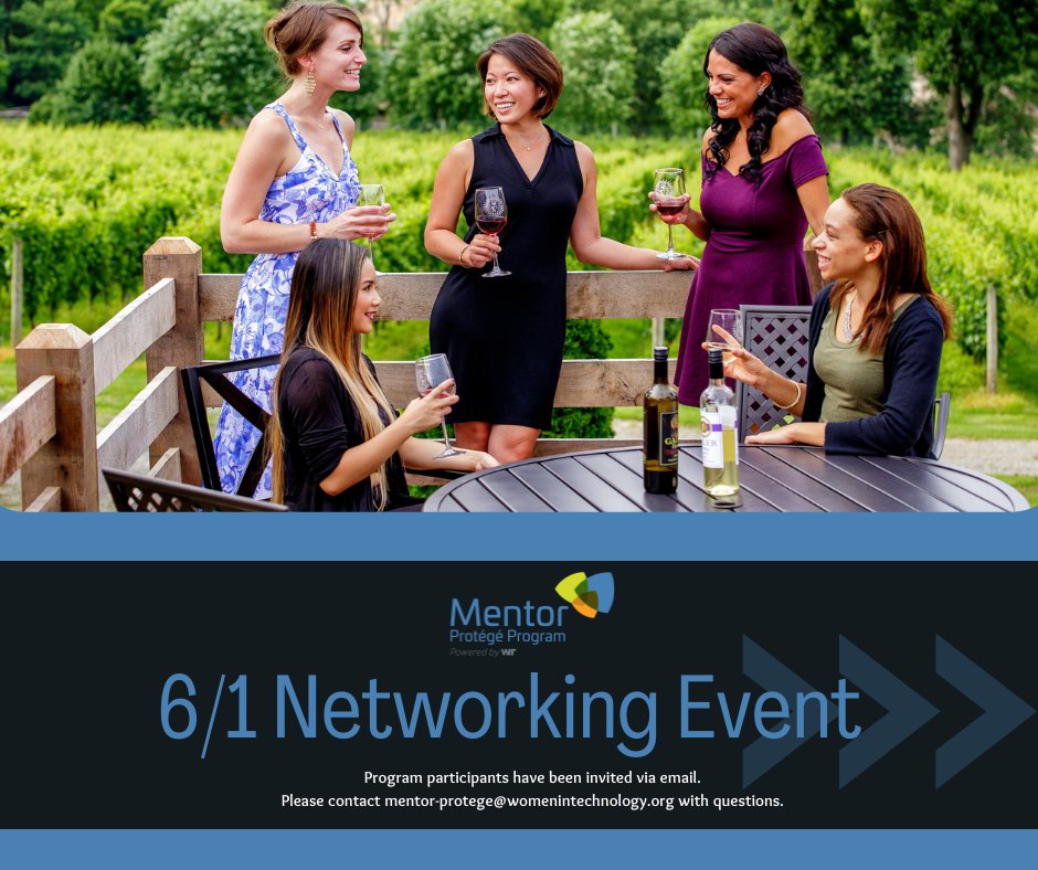 Join us June 1 for an enriching networking event at Paradise Springs Winery with fellow WIT mentors and protégés! For additional information, please contact mentor-protege@womenintechnology.org.