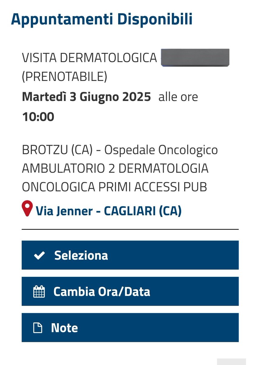 Primo appuntamento disponibile per una visita dermatologica nella mia città 💀 tutto nella norma