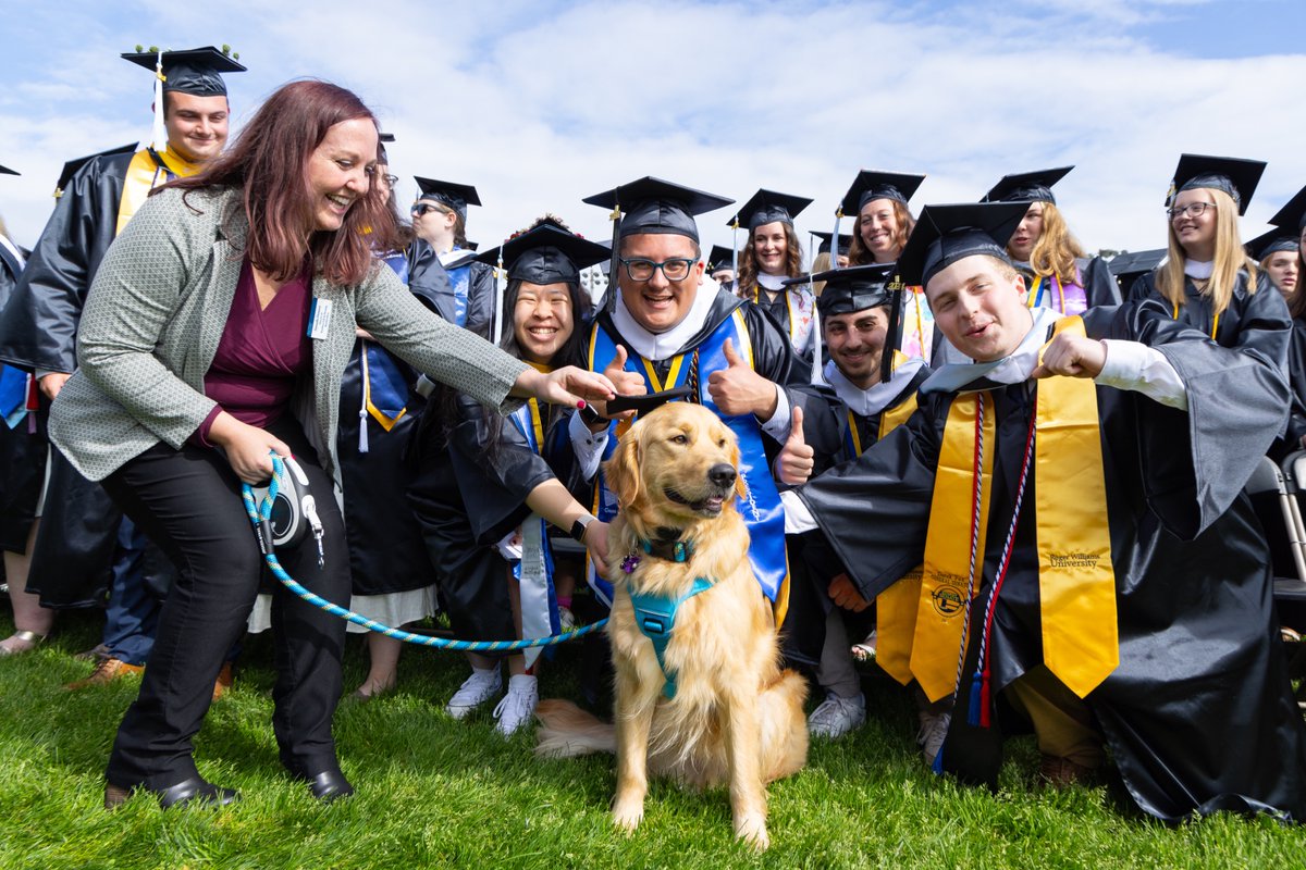 Roger’s first Commencement: Nailed it, like a true pro-fur-ssional. 😎🐾 ✅ #RWU2024