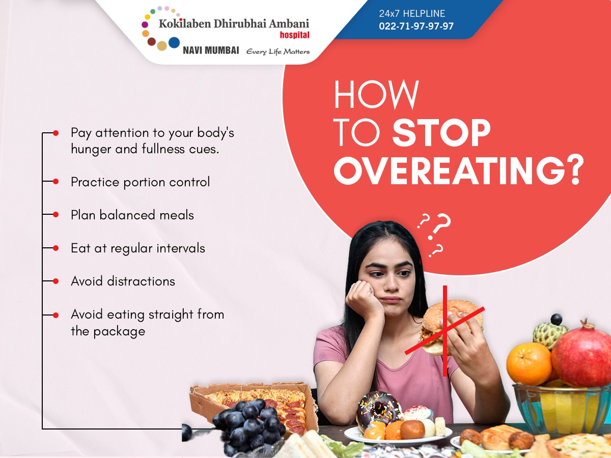 Overeating can lead to discomfort, weight gain, and health issues. Practice mindful eating to control portions and make healthier choices. Here are some tips to help you stop overeating. #MindfulEating #HealthyHabits #PortionControl #BalancedDiet #HealthierChoices