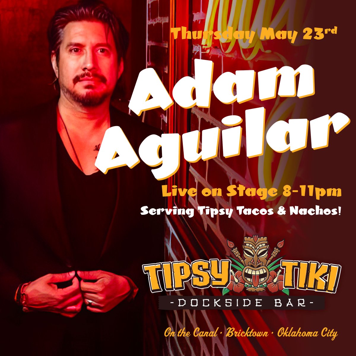 Just Announced! LIVE! Music on The Canal! This Thursday at Tipsy Tiki Dockside Bar. Doors open at 4pm. No Cover Charge.