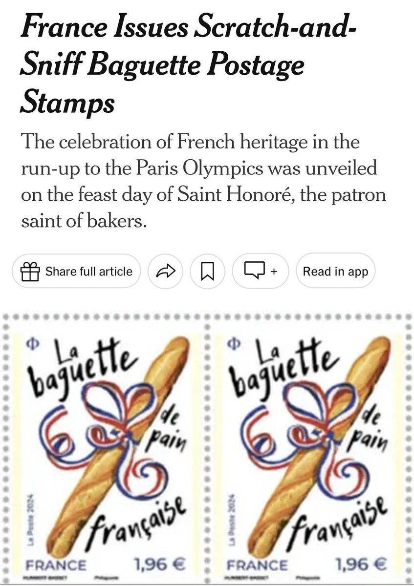 -Universal healthcare? ✔️ -Free upper education? ✔️ -Some of the best wines in the world? ✔️ -1200 varieties of cheese? ✔️ -Scratch-and-Sniff baguette postage stamps? Priceless #vivelafrance 🇫🇷