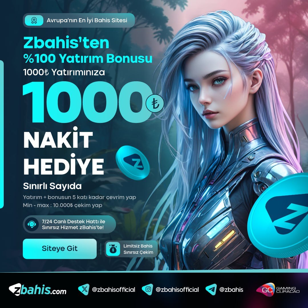 Yatırımlarınızı Artırın, Kazançlarınızı Katlayın! 🚀 %100Yatırım Bonusu #ZBahis'de yatırım yapmanın tam zamanı! 1000 TL yatırımına 1000 TL'de bizler veriyoruz ➡️MİN-MAX 10.000 TL ÇEKİM YAPILABİLİR Zbahis Griş : cutt.ly/Bw646218