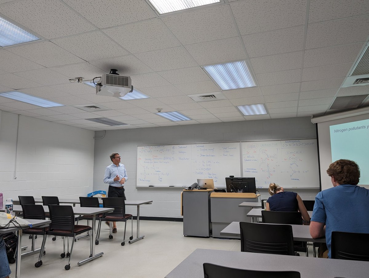 LucieGuertault's tweet photo. Kicking off the REEU SIPP with an introduction to agricultural water pollution by nitrogen, phosphorus and pesticides by Dr. Birgand from @NCState_BAE and Dr. Gannon from @CropAndSoil #REEU https://t.co/WxsQdzsV7K