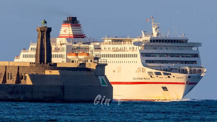 JavierMelilla's tweet photo. Así lucía el nombre de Melilla en el ferry rebautizado como Fortuny para "no herir sensibilidades al país vecino" en la ruta Almería-Nador. Mi mayor desprecio y rechazo a las formas y el fondo.Por mi parte BOICOT A @_GrupoAT @Trasme_oficial SINVERGÜENZAS. 
[imagen: Giner gráfico] https://t.co/9JJaKkclM0