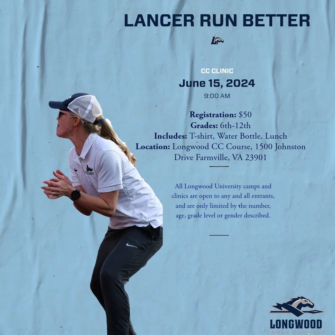 Registration for our 4th annual Lancer Run Better Clinic is now open at the link in our bio! ⏱️June 15, 2024 9 AM 📍Longwood Cross Country Course longwoodcrosscountry.totalcamps.com/About%20Us #LancerRunBetter