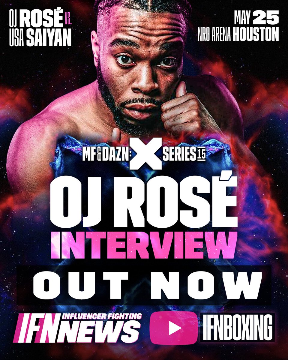 Our interview with @ojrose_ is out now‼️🎙💥 Don't miss his fight against @USASaiyan on Saturday, May 25, live on @DAZNBoxing‼️🥊👀🔥 ▶️: youtu.be/LSlZ_tnEDXs?si… #OJROSÉ | #Misfits015 | #MisfitsBoxing | @IfnBoxing