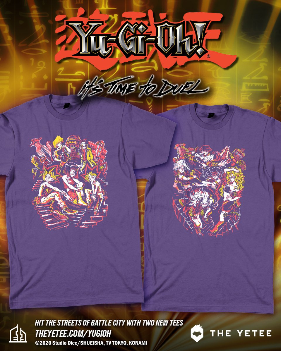 The modern life of the urban duelist. 🌆 New Off Duty & Dastardly Duelist tees are available now in our official @yugioh collection, featuring designs by @HeyHelloWinter: theyetee.com/yugioh