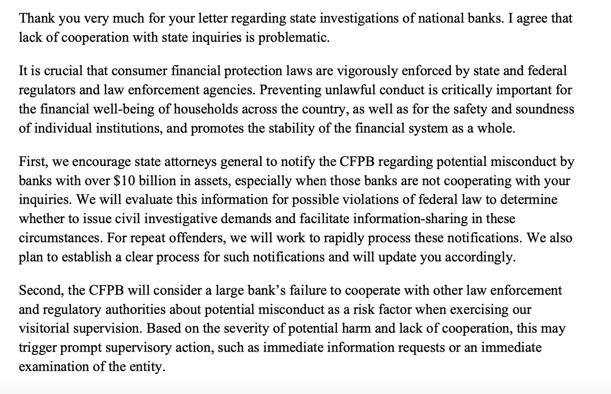 AGRobBonta's tweet photo. Grateful for @chopracfpb’s support and continued partnership as our states work to hold big banks accountable for misconduct.

More on the @CFPB’s support for state enforcement work below: https://t.co/xjG4gKyUH5 https://t.co/yZHyuAXcqB