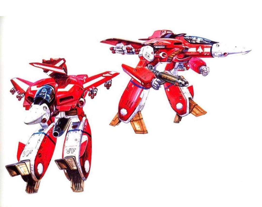 CyberpunkSF's tweet image. "Super Dimension Fortress Macross" by Yoshiyuki Takani (高荷 義之) - 1980s