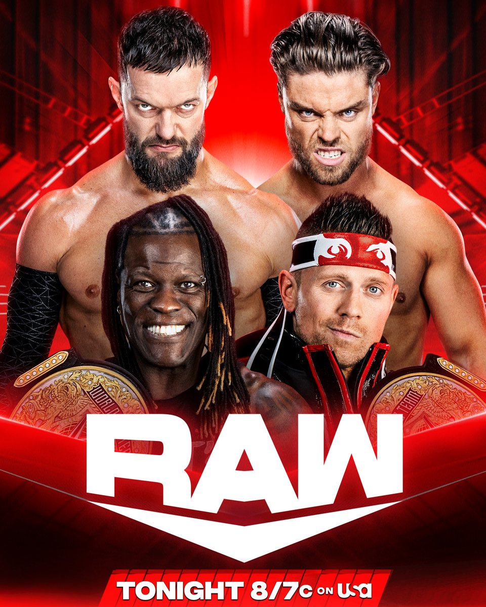 The World Tag Team Titles are on the line when Awesome Truth defends against The Judgment Day's @FinnBalor & @jd_mcdonagh TONIGHT on #WWERaw! 📺 8/7c on @USANetwork