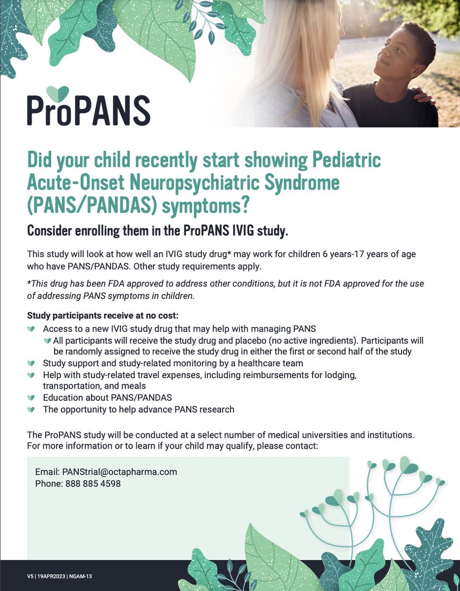 We are very grateful to @Octapharma for providing an educational grant for the Inflammatory Brain Disorders Conference as well as for their work to hopefully make IVIG available to patients with PANS. Their phase 3 trial is under way. A recording of a Q&A and presentation of the