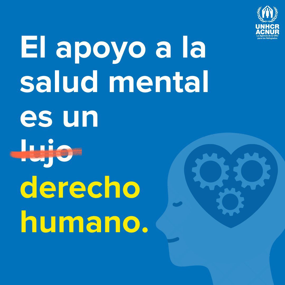 La salud mental no es un lujo reservado para unos pocos privilegiados.
Es un derecho básico.
Reclamemos mejor atención, independientemente de dónde provenga la persona.

Sin hacer distinciones, solo brindando apoyo.

Via @ACNURamericas