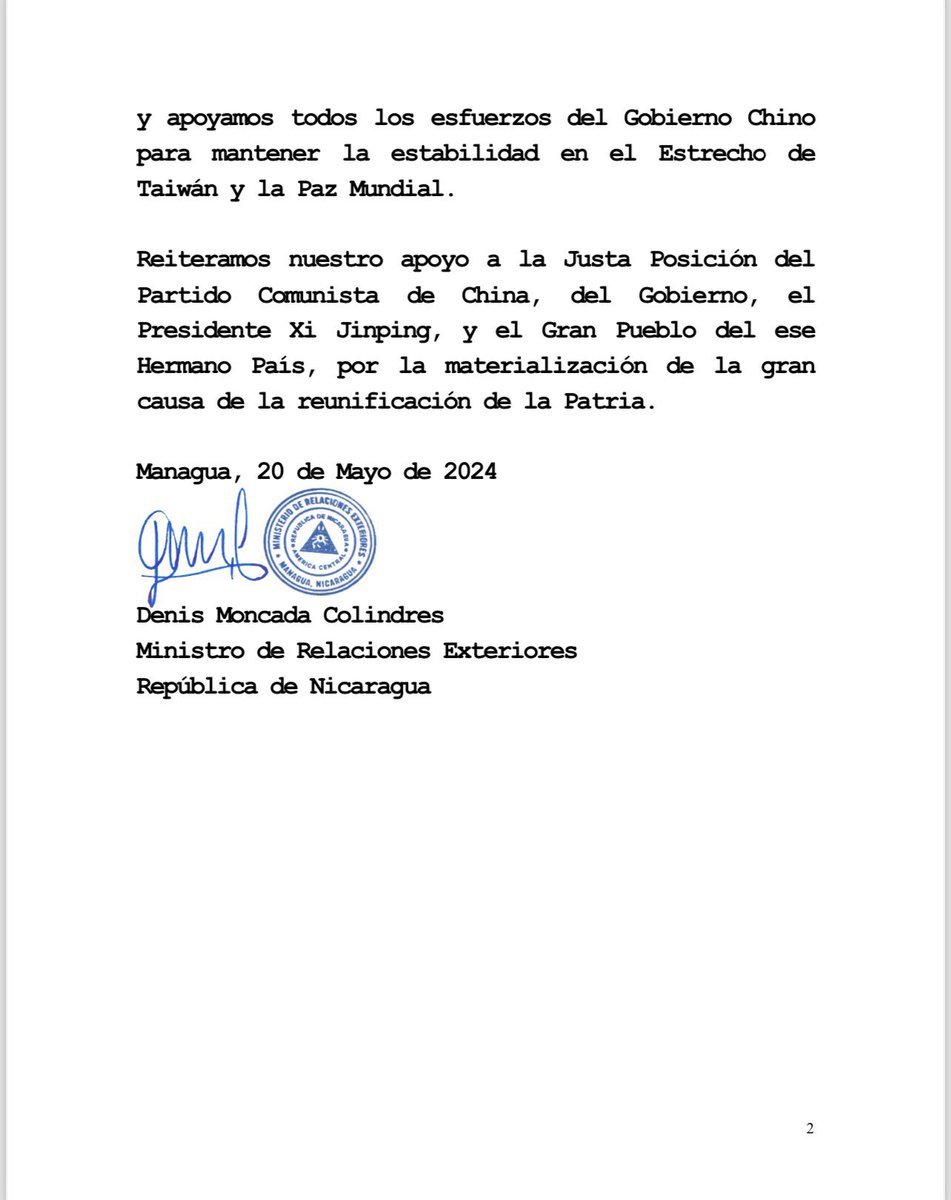 El canciller de la dictadura, Denis Moncada, llama “régimen separatista” a Taiwán, y besándole el trasero a China, dicen que “reconocen una sola China”. Pero cuando coyoteaban a Taiwán, no lo trataban en esos términos. Los sátrapas de El Carmen sólo viven buscando pleitos ajenos