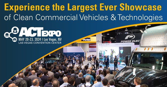 event may 2024 - Commercial Carrier Journal @CCJnow The Advanced Clean Transportation Expo kicks off today. Will you be there? Be sure to sign up for the CCJ newsletter to receive the latest news and updates after the event. ow.ly/J4Vc50RJLeH