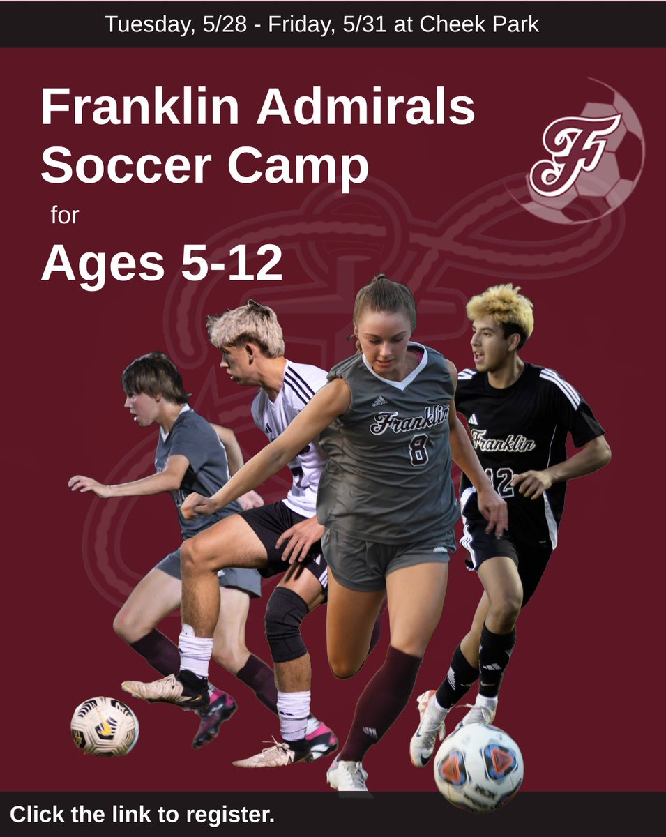 It’s not too late to sign your kids up for soccer camp, a team fundraiser hosted by the Franklin High School Admirals Boys and Girls soccer teams. Register -&gt; docs.google.com/forms/d/e/1FAI…