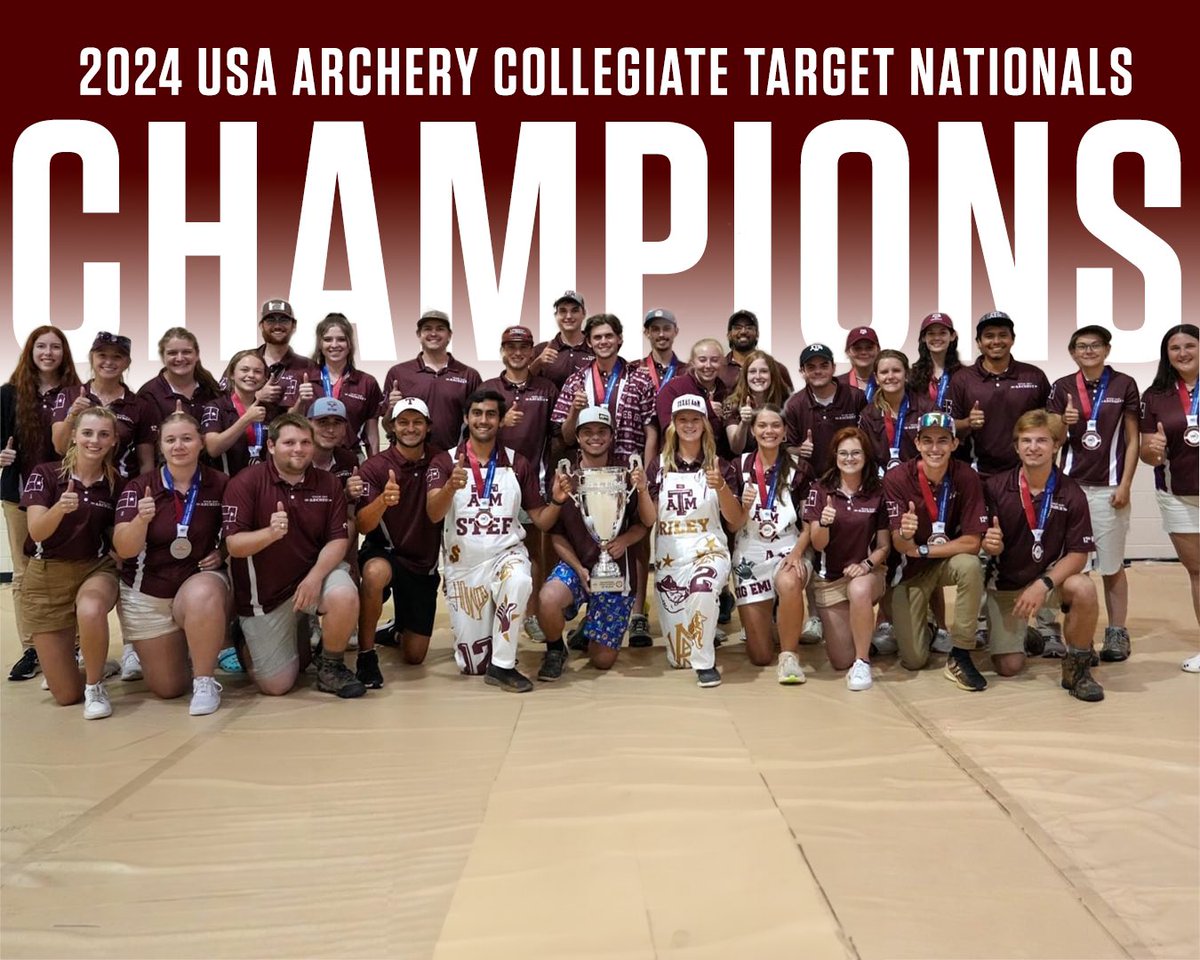 Archery Sport Club 🤝 Winning Championships 🔥🏆

A spectacular victory for @TAMUArchery, bringing home their 23rd national championship at the 2024 @usaarchery Collegiate Target Nationals. Way to go, Aggies! 👍

#BTHOnationals #archery #usaarchery #aggies #tamu