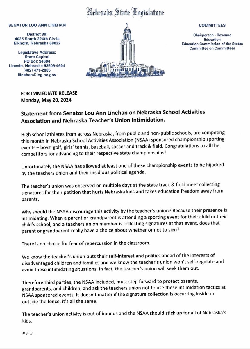 This is absolutely absurd. You won’t hear us sticking up for the NSAA often, but this is completely unacceptable. As someone with a firsthand account, I witnessed multiple different organizations seek signatures on various petitions. I also witnessed people hand out various