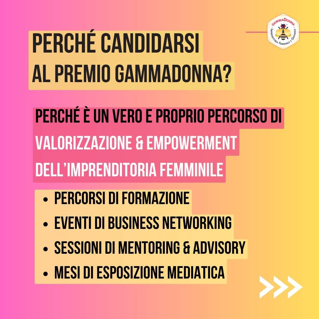 Perché candidarsi al #PremioGammaDonna? 👇🏻 gammadonna.it 🎯🚀💥