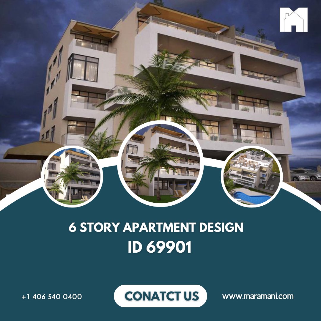 Explore our 6-story apartment design! Modern, spacious, and perfect for urban living. 

▪Link to the Plan: bit.ly/3X7DCcr?utm_so… 

#ApartmentDesign #UrbanDevelopment #Architecture