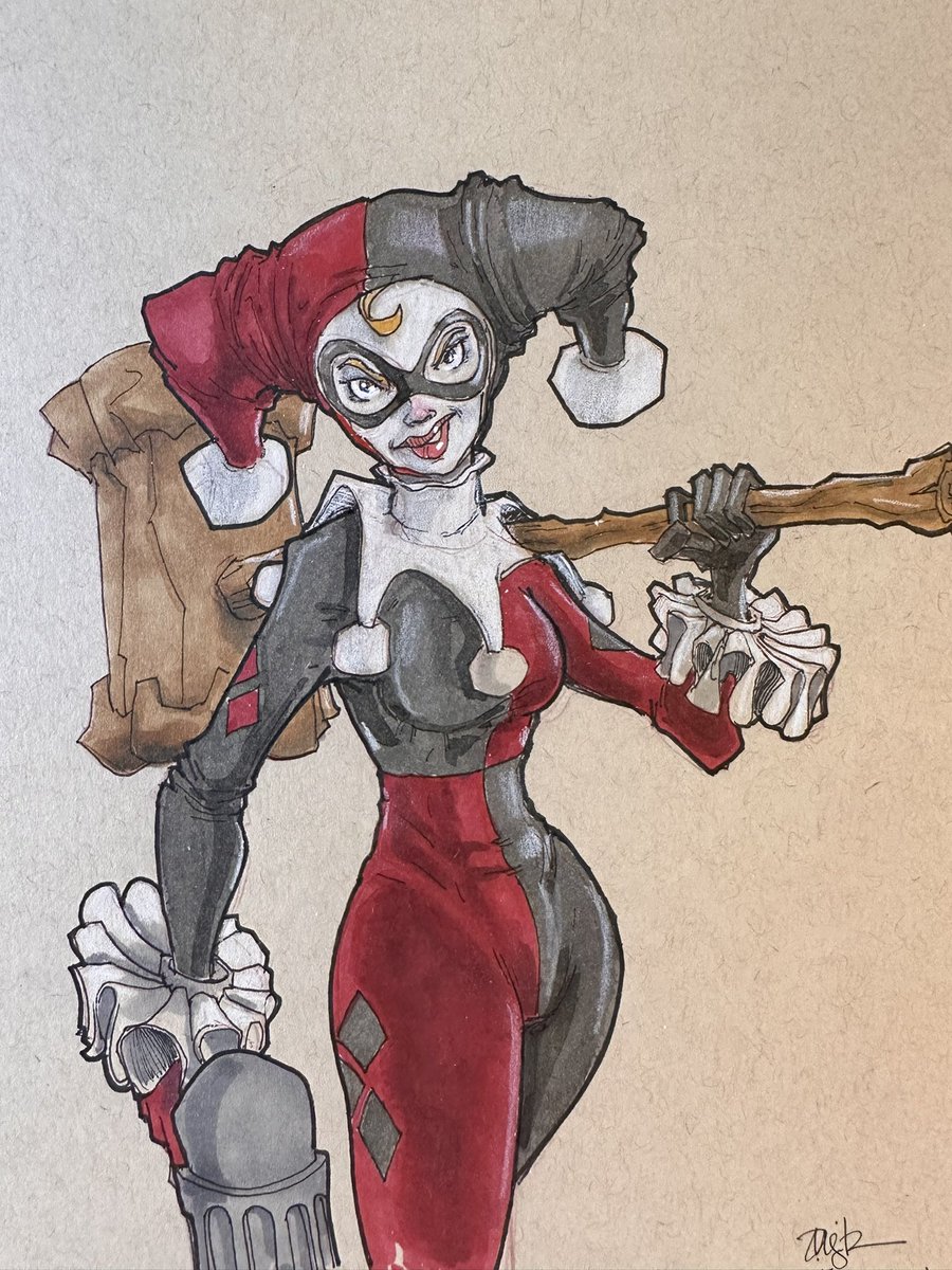 Here’s the rendered #harleyquinn #sketch #illustration . . . . . #art #doodlebags #doodle #draw #drawing #nashville #nashvilleartist #nashvilleart #sketching #messysketch #gotham #batman #dccomics #comicbook @dccomics #gothamgirl #harley