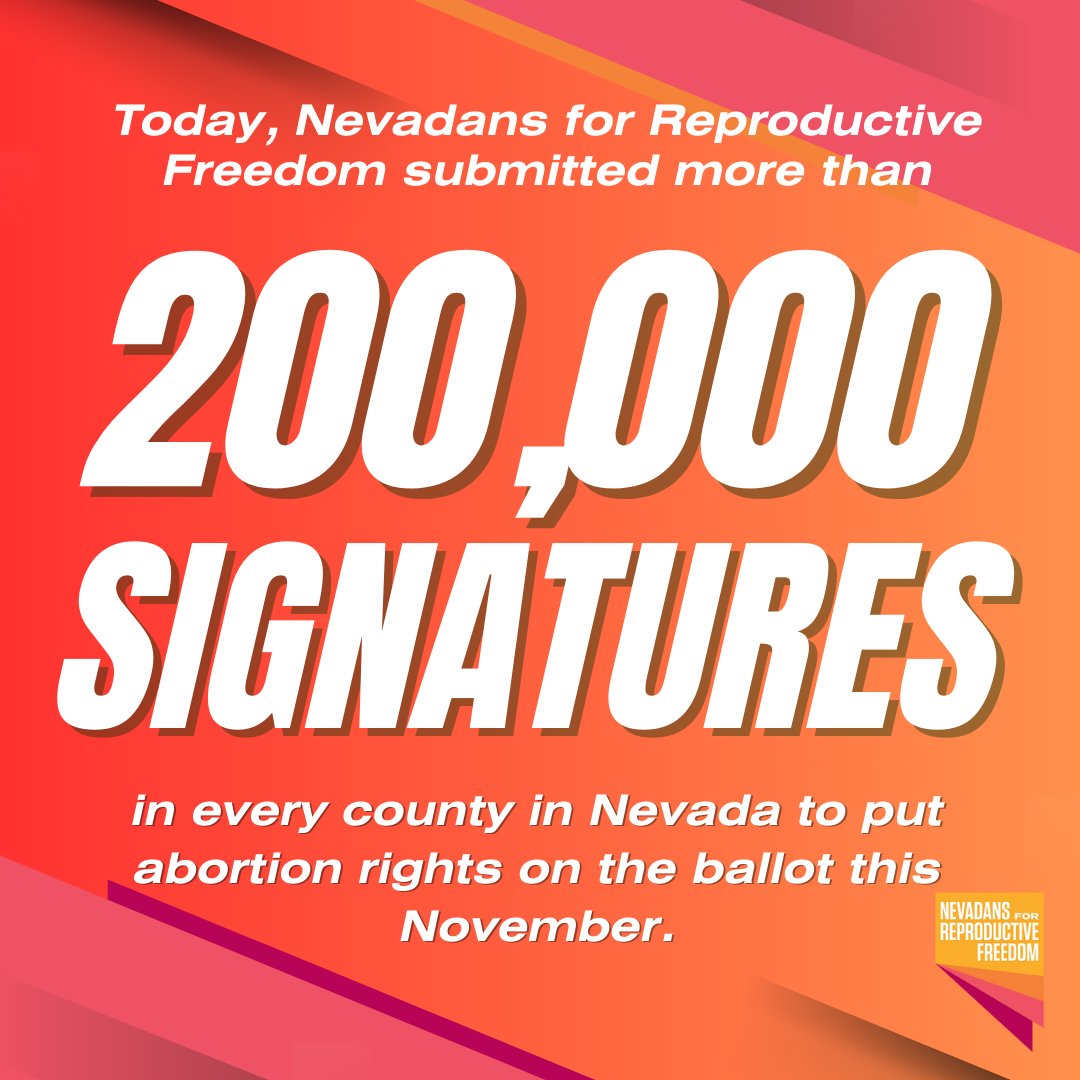 BREAKING: Today we turned in over 200,000 signatures to get abortion rights on the ballot in November!