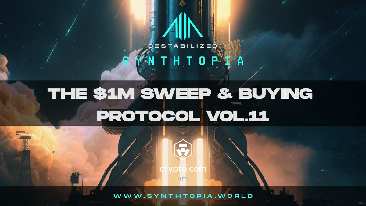 ⚡️ $1M SWEEP & BUYING PROTOCOL VOL.11 INITIATED ⚡️ Greetings, Trailblazers! 🖖 SYNTHTOPIA unveils S&B PROTOCOL VOL.11, the protocol of the year that will take #SYNTHTOPIA to over $1M in Trading Volume! 🙏 💎 🎉 ⚠️ This Sweep & Buying Protocol deviates from our previous, so