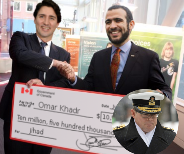 Pictured below, convicted war criminals Goering, Tojo, Eichmann, Khadr, all hanged except Khadr who was given twelve and a half million by a grateful Trudeau.