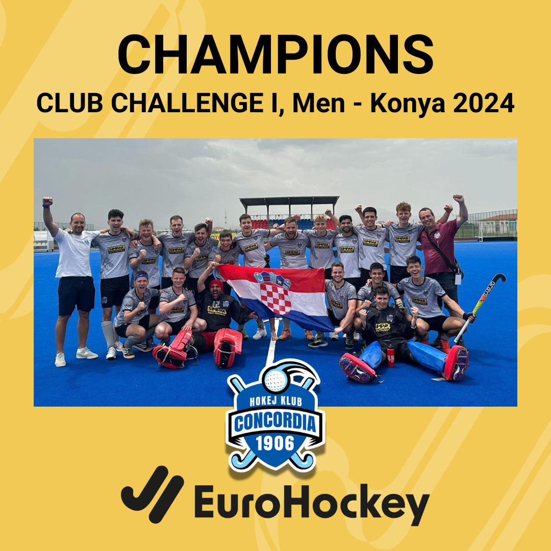 HK Concordia 1906 and debutants ASD Tevere EUR both won the two gold medals on offer from the men’s EuroHockey Club Challenge I as they won the respective finals. Round-up: eurohockey.org/concordia-and-… #EHClubs2024