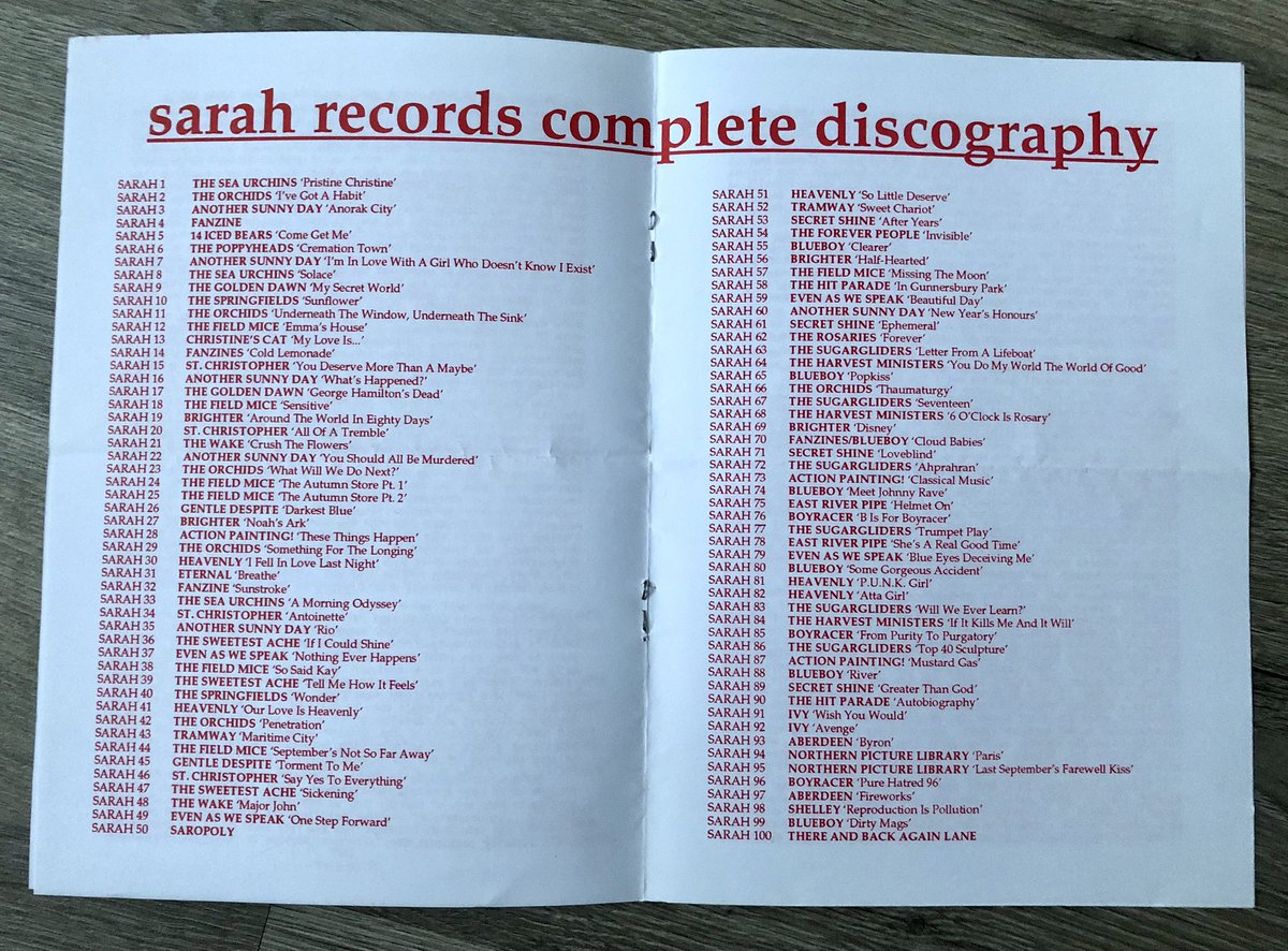 If anyone needs a handy guide to what they all are here’s a complete list. @Sarah_Records